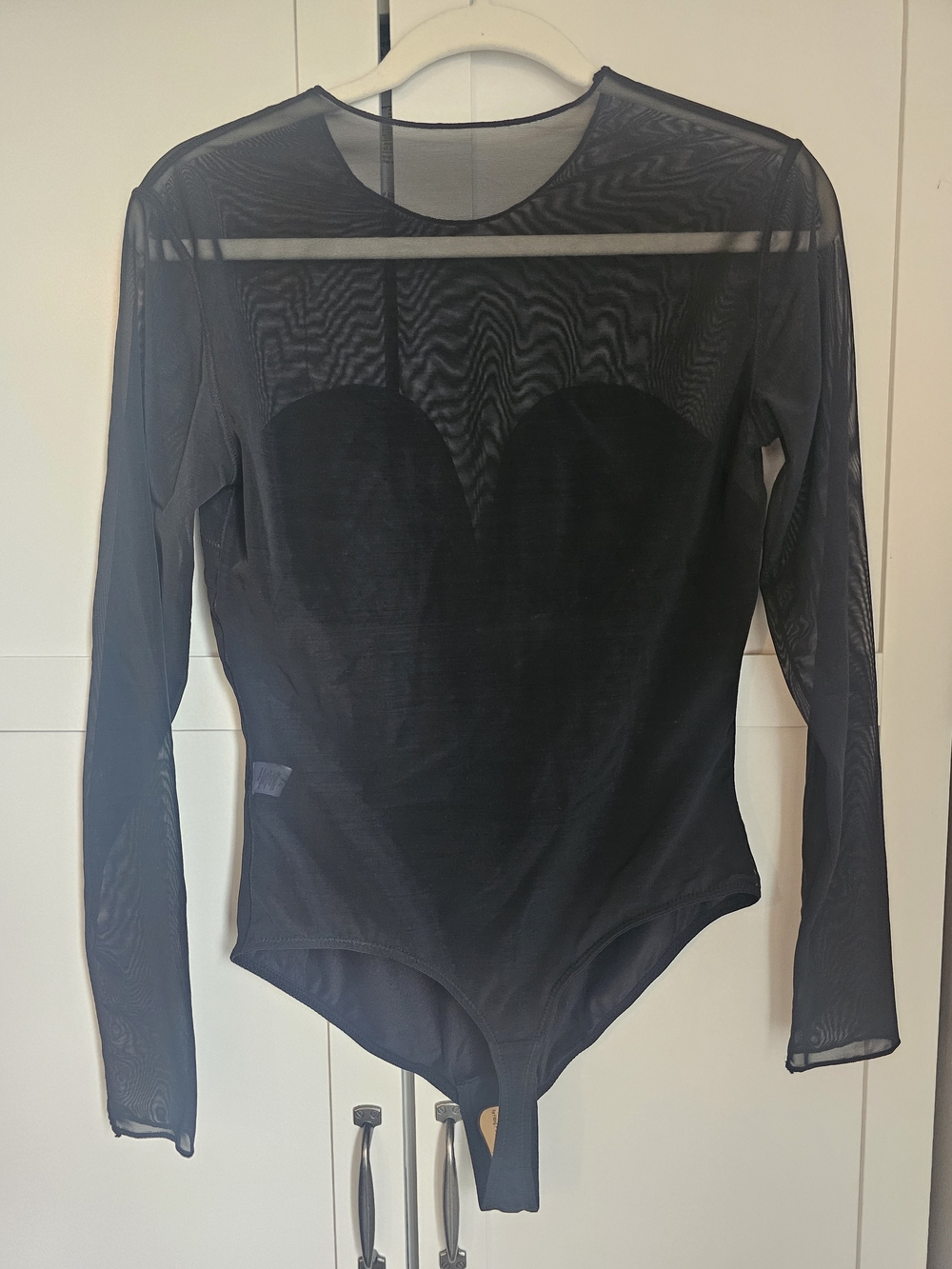 NWT Popilush Long Sleeve Mesh Sweetheart Sculpting Shapewear Bodysuit - Black XL